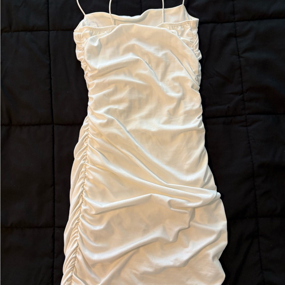 Windsor White Ruched Dress - Picture 2 of 2